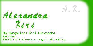 alexandra kiri business card
